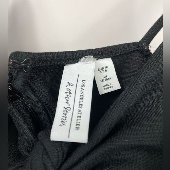 & Other Stories Front Tie Little Black Dress Size 6 - Picture 4 of 6